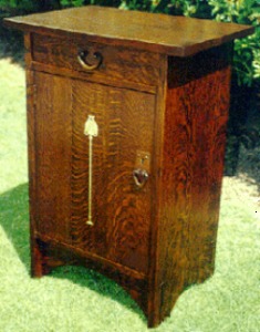 Inlaid Oak Cabinet